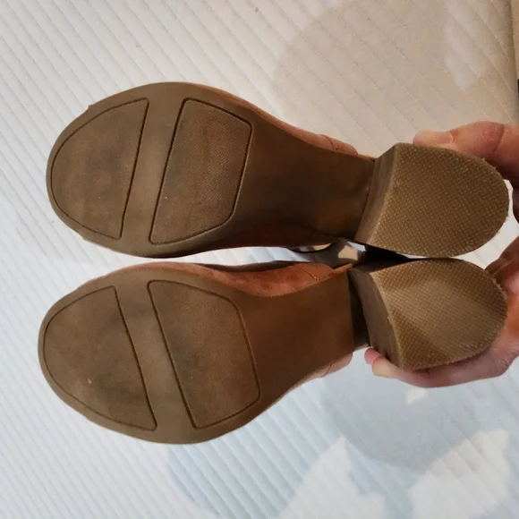 Lauren Conrad mauve pink suede open toe boots Size 8.5 - Picture 11 of 16